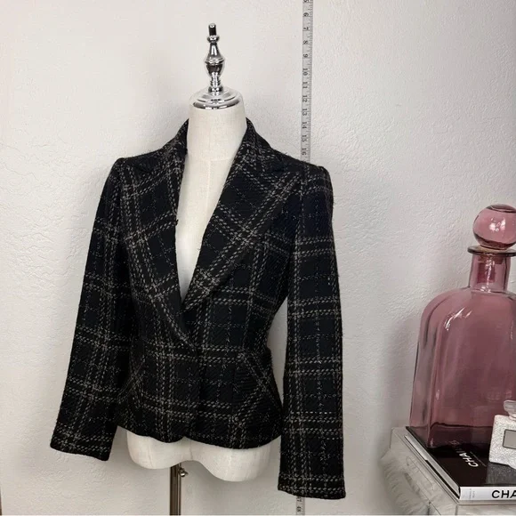 VINTAGE ZARA WOOL BLEND BLAZER DETACHABLE FAUX FUR - Picture 15 of 15